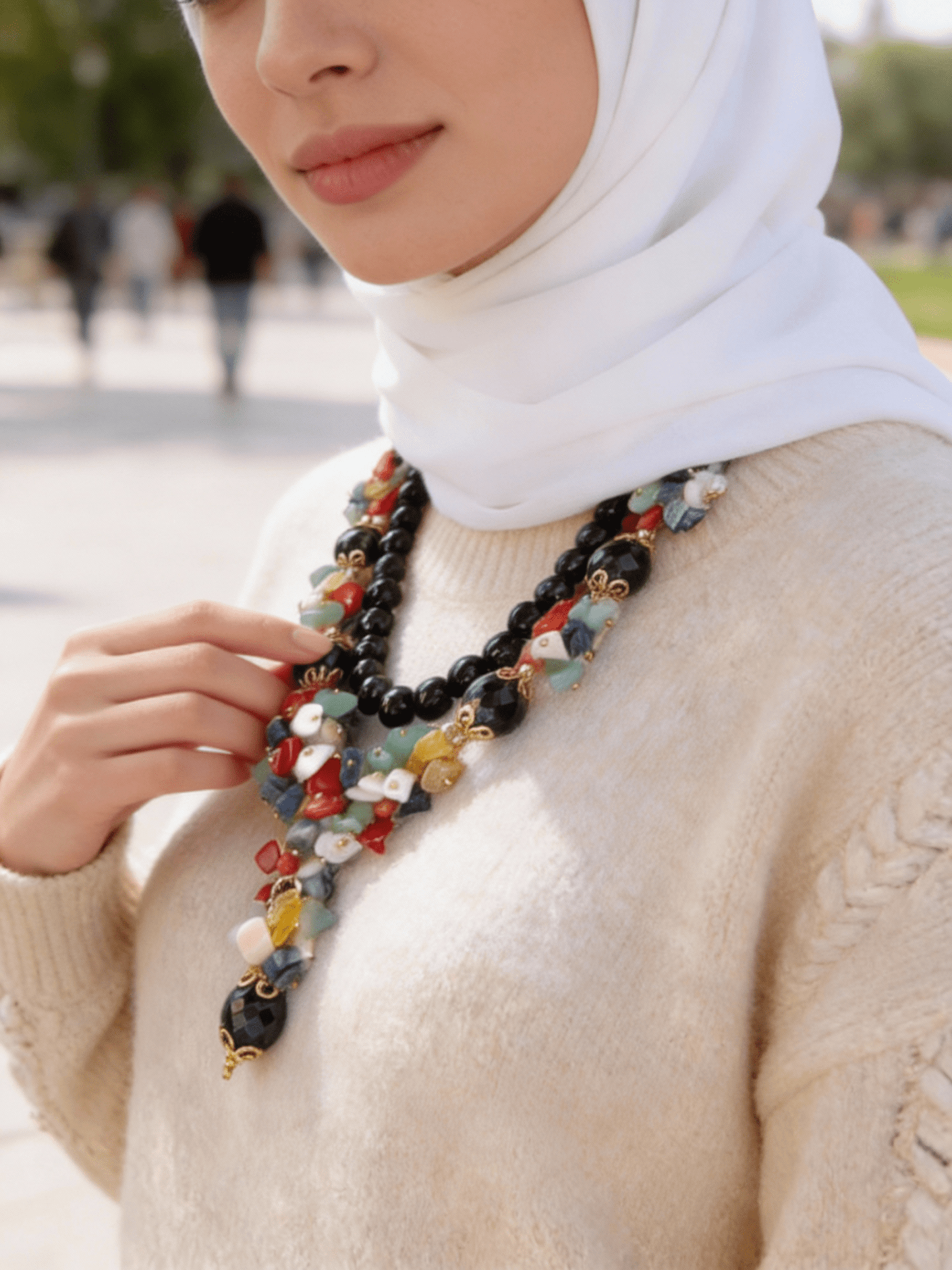 قلادة رهام - أحجار العقيق