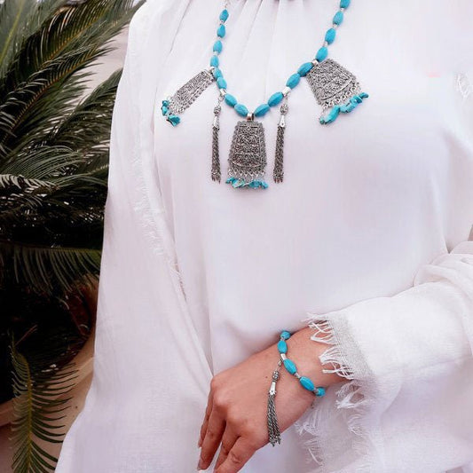 Dalida Turquoise Set - Silver Plated