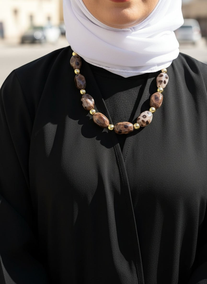 Elham Necklace - Brown Stones