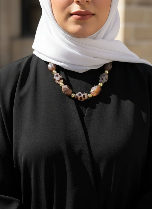Elham Necklace - Brown Stones