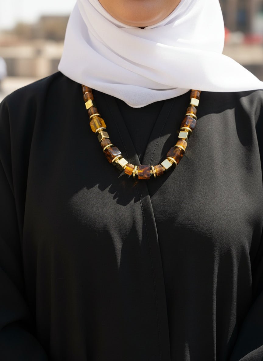 Aisha Necklace - Brown Stones