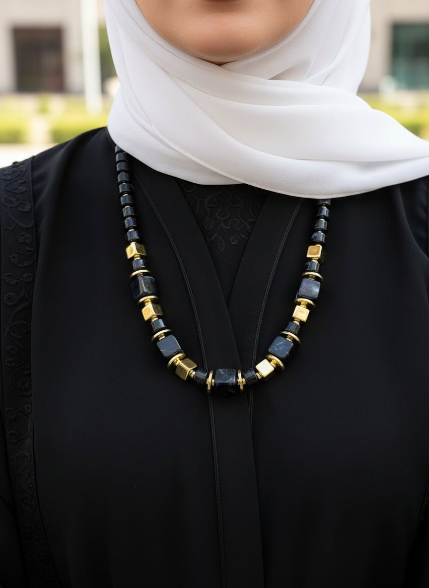 Wessam Necklace - Black Stones