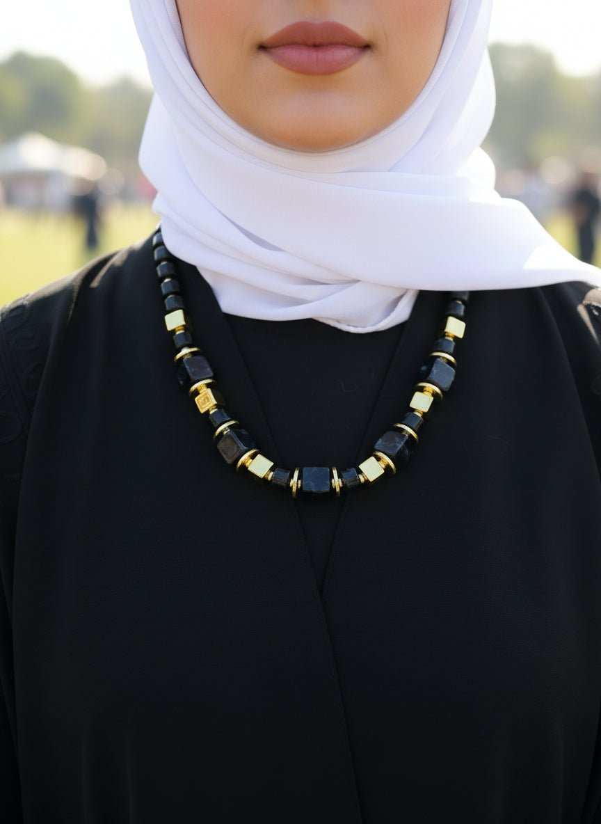 Wessam Necklace - Black Stones