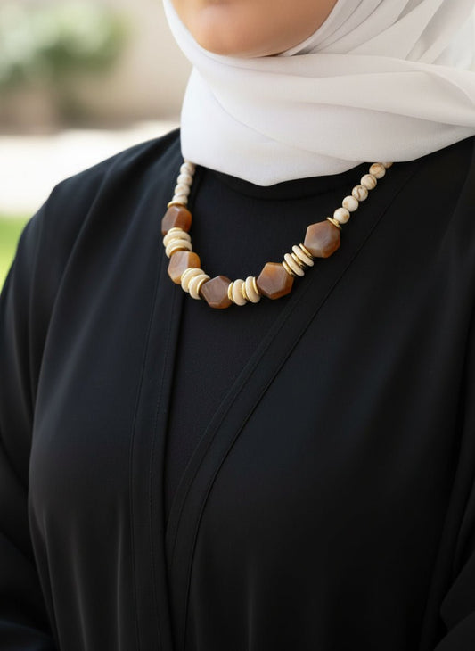 Tamara Necklace - Brown Stones