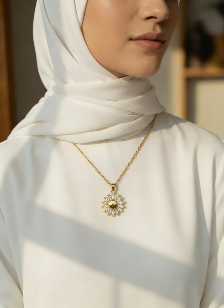 Sunflower Necklace - Stainless Steel