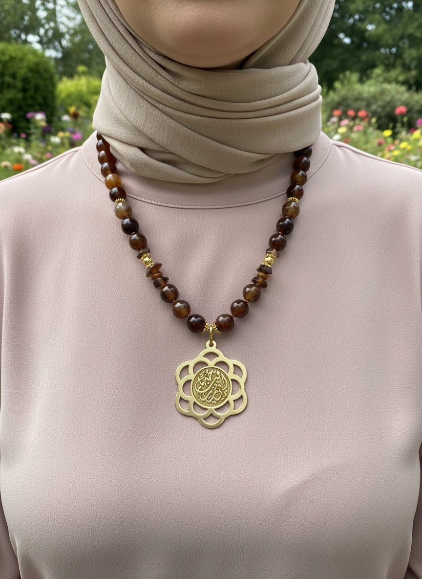 Layan Simple Necklace - Agate Stones