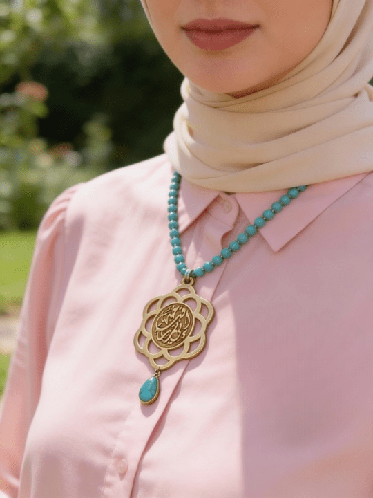 Nour Simple Necklace - Turquoise Stones