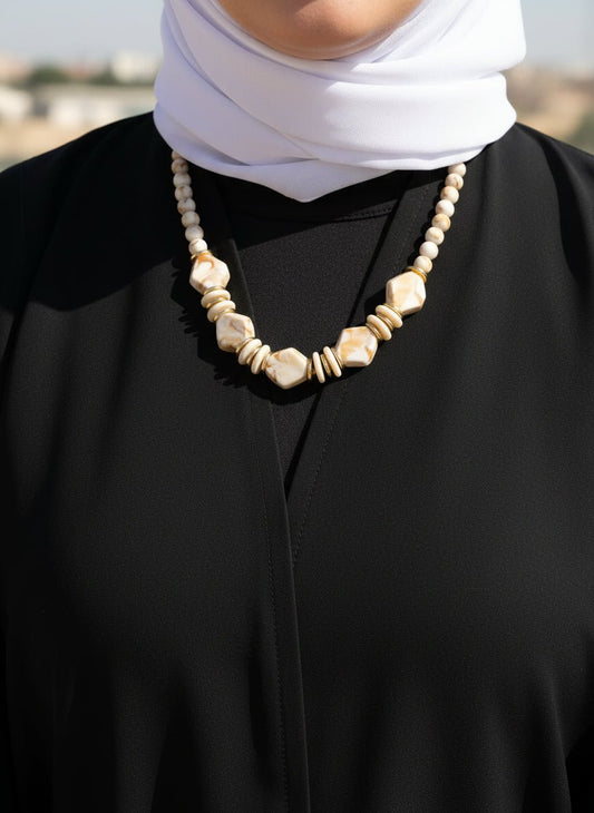 Merhan Necklace - Beige Stones
