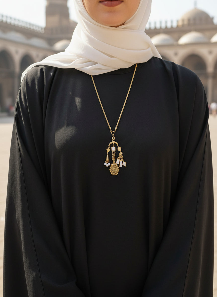 قلادة رنا - مطلية بالفضة