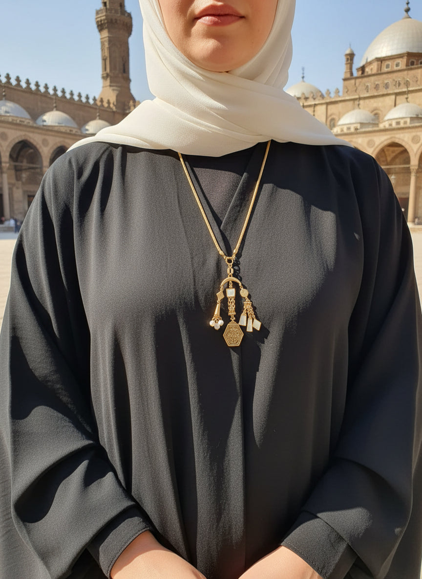 قلادة رنا - مطلية بالفضة