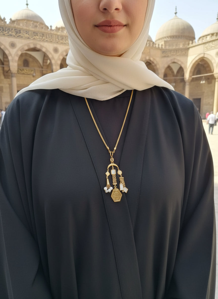 قلادة رنا - مطلية بالفضة