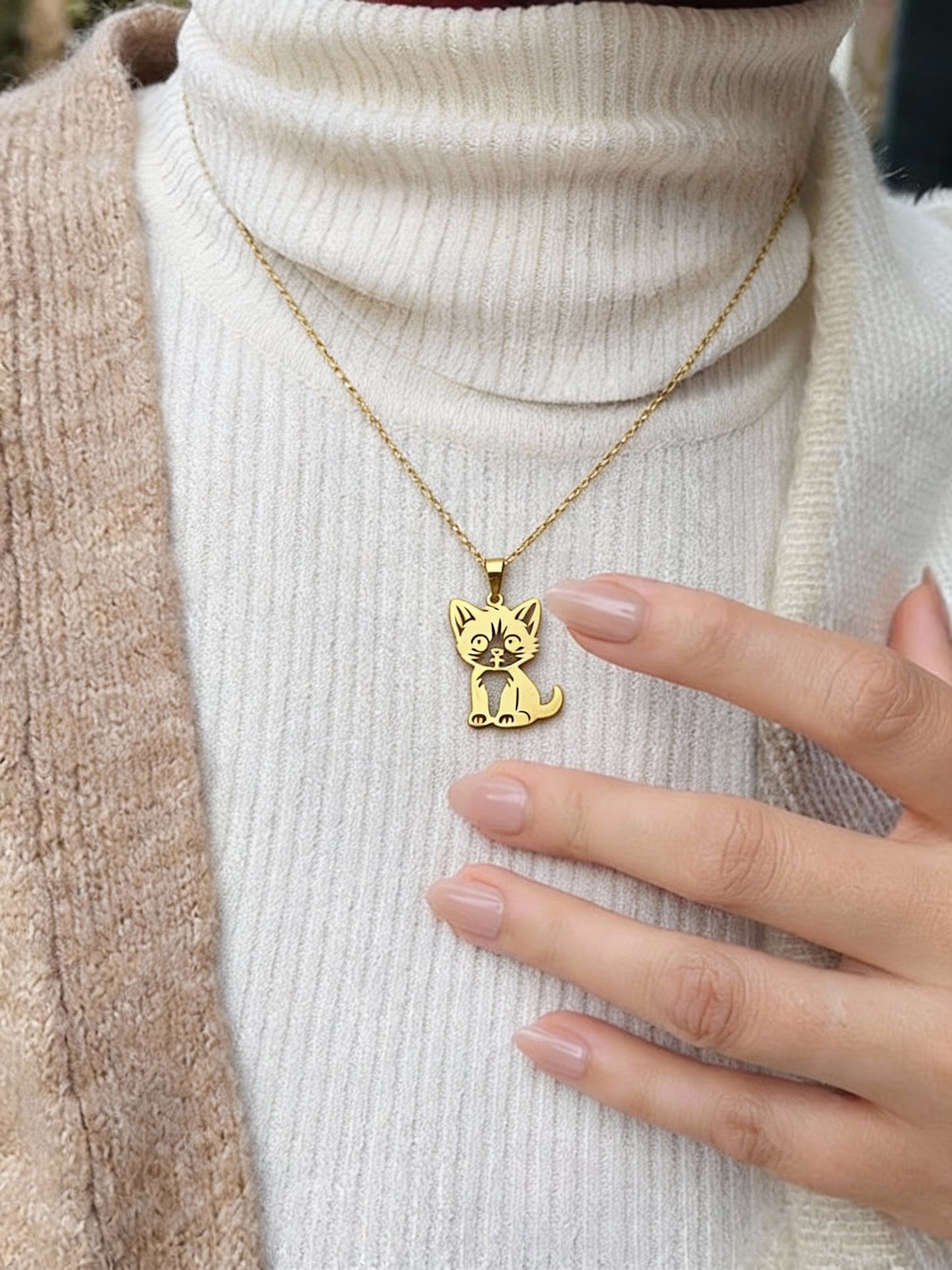 Cat Necklace - Stainless Steel