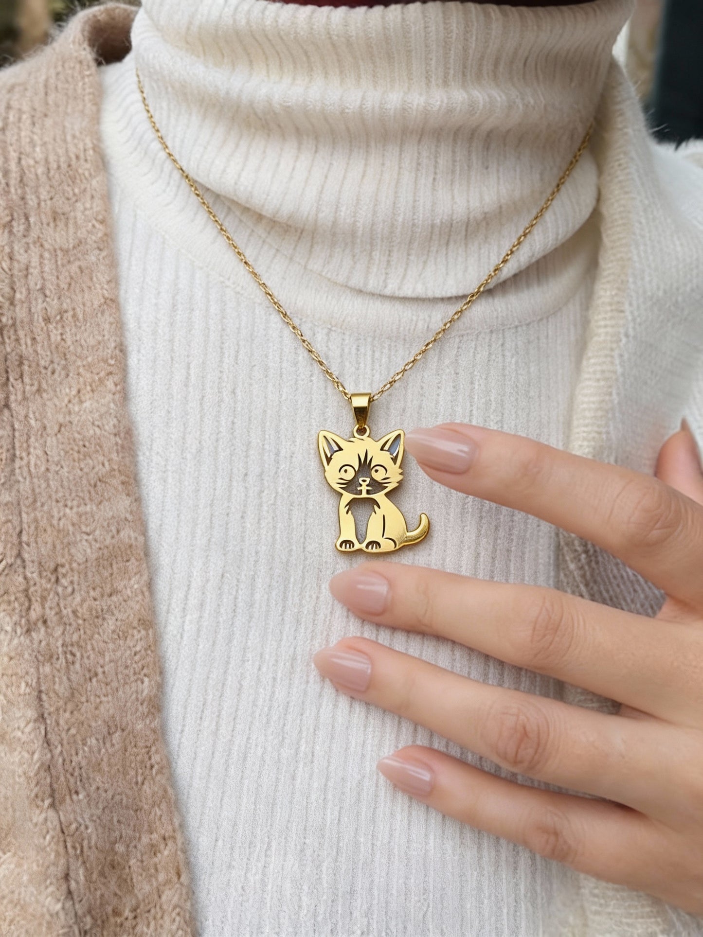 Cat Necklace - Stainless Steel