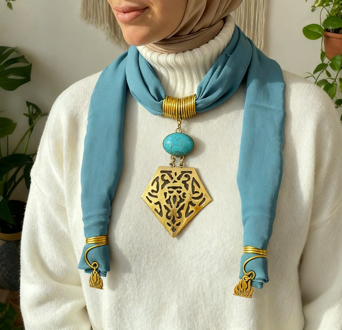 Suzan Necklace Scarf - Cotton