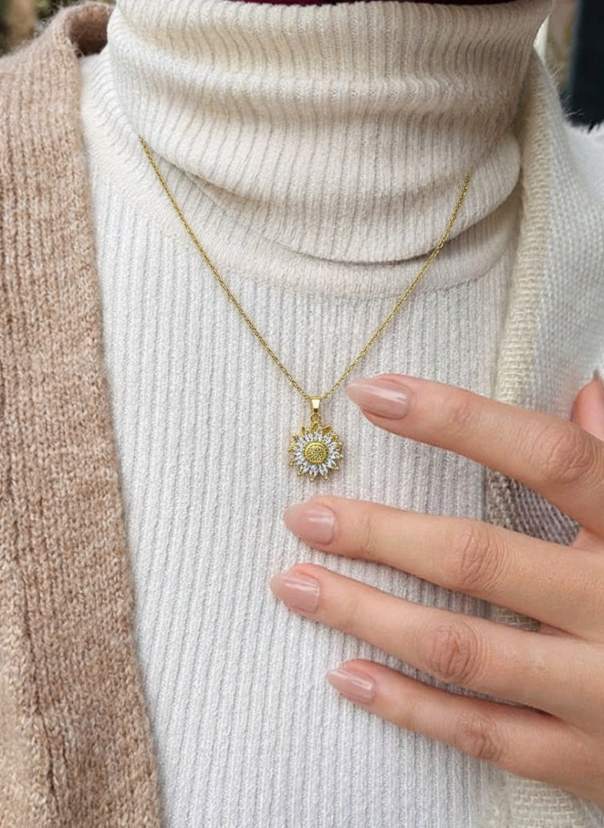 Sunflower Necklace - Stainless Steel