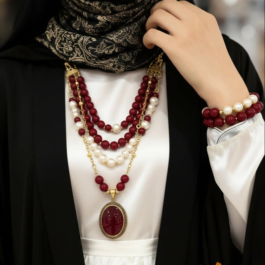 Hanaa Elegant Set Pearl and Marjan