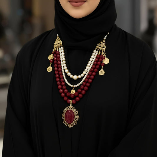 Maryam Necklace Pearl and Marjan