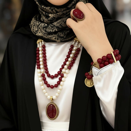 Sara Elegant Set Pearl and Marjan