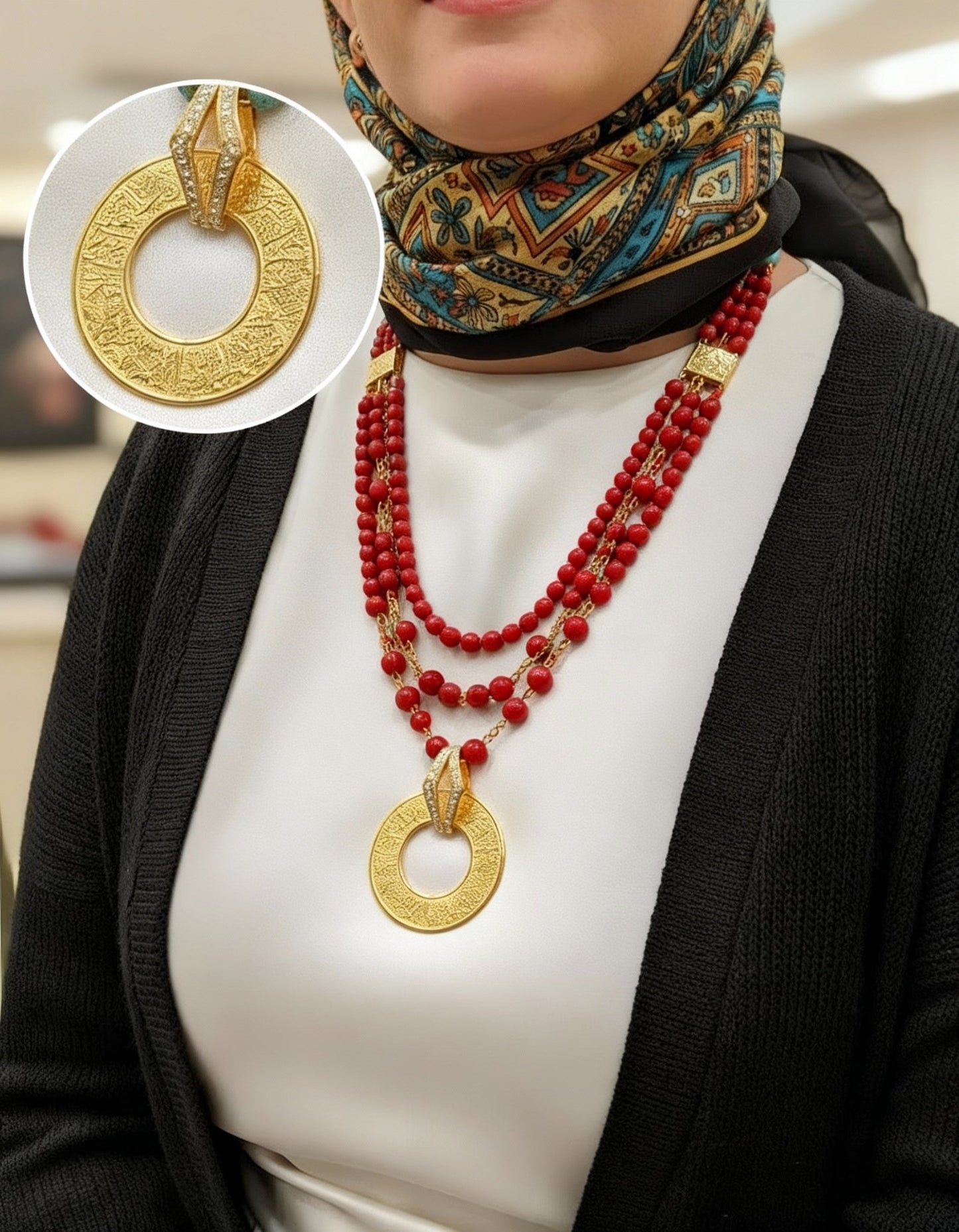Ayat ElKorsy Necklace - Red Marjan