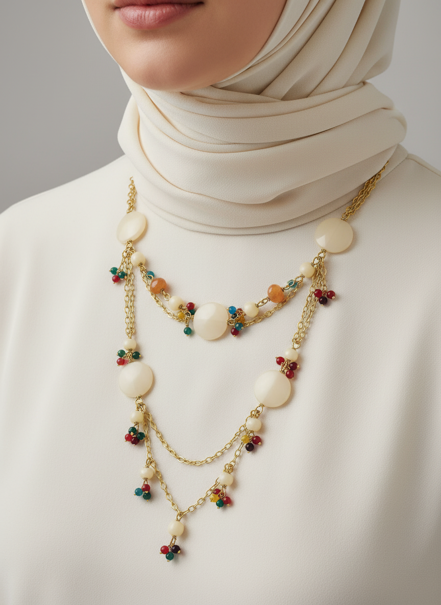 Seasons Love Necklace - Agate Stones