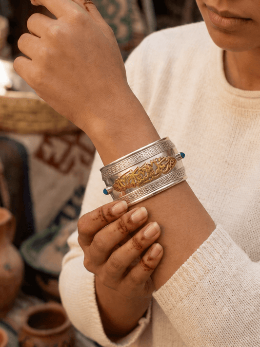 Gold and Silver Plated Arabian Bangle