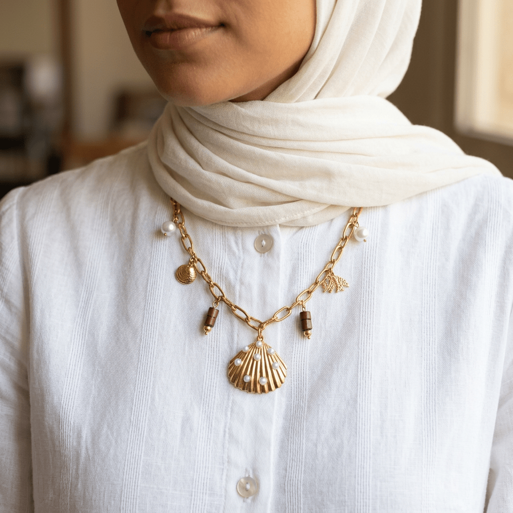 Sea Shell Summer Necklace - Stainless