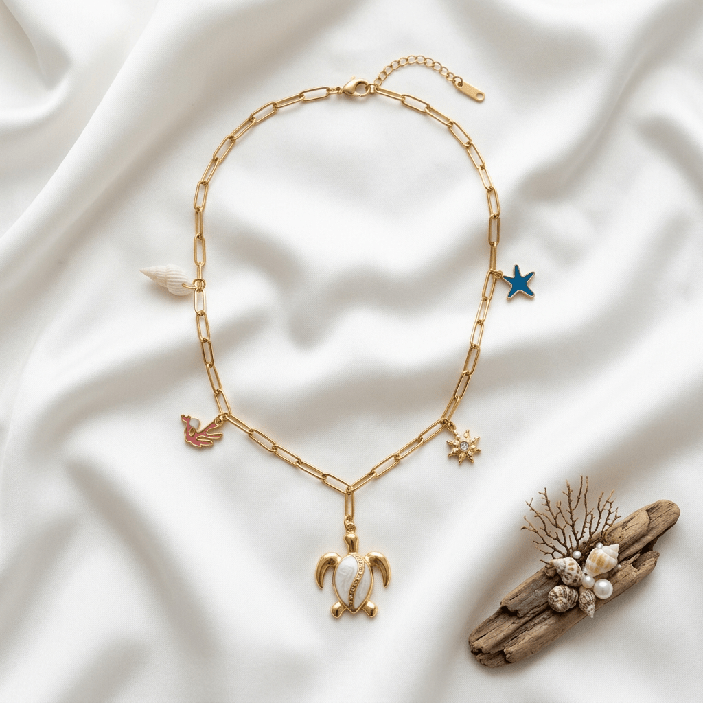 Mini Turtle Summer Necklace - Stainless