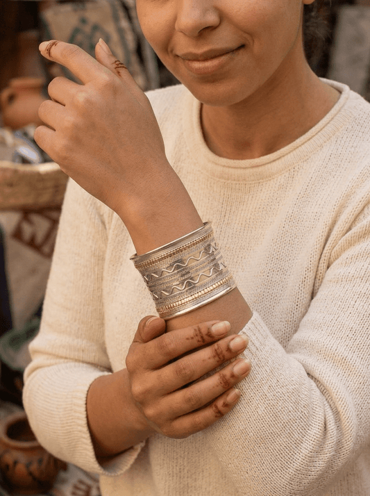 Gold and Silver Plated Star Bangle