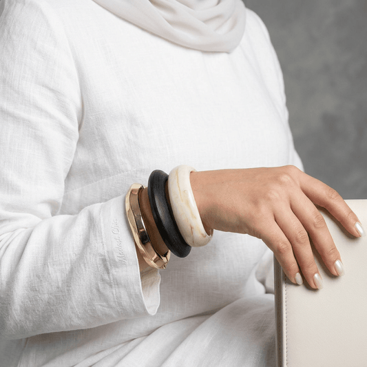 Shine Wooden and Acrylic Bangle Set