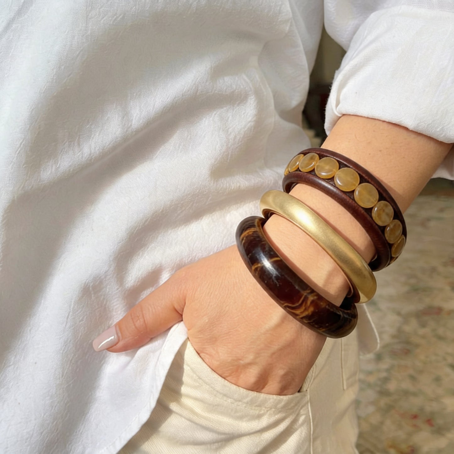 Raw Chic Bracelet Set - Boho Style