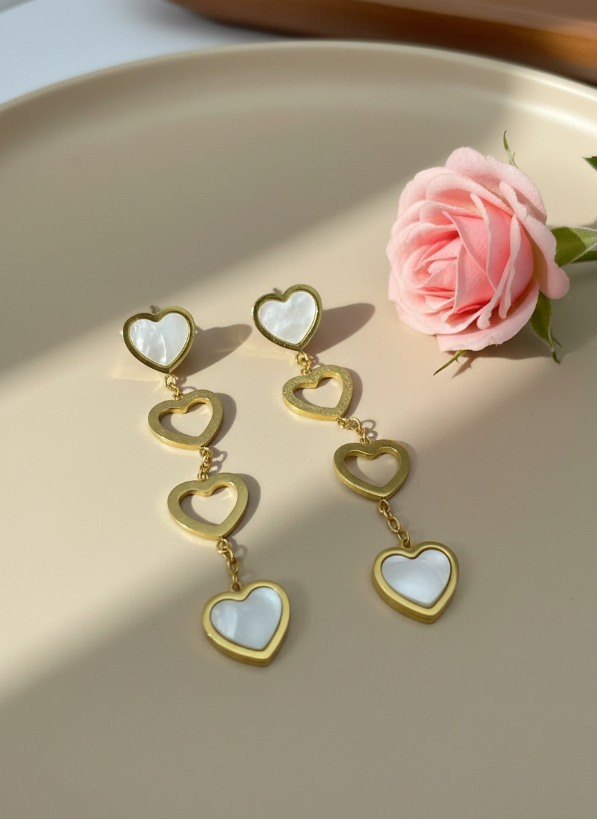 Hearts Earrings - Stainless Steel