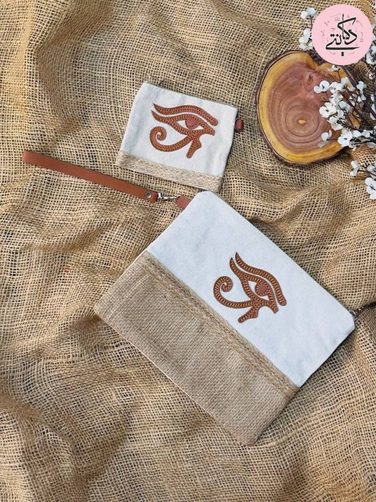 Eye of Horus Clutch - Linen