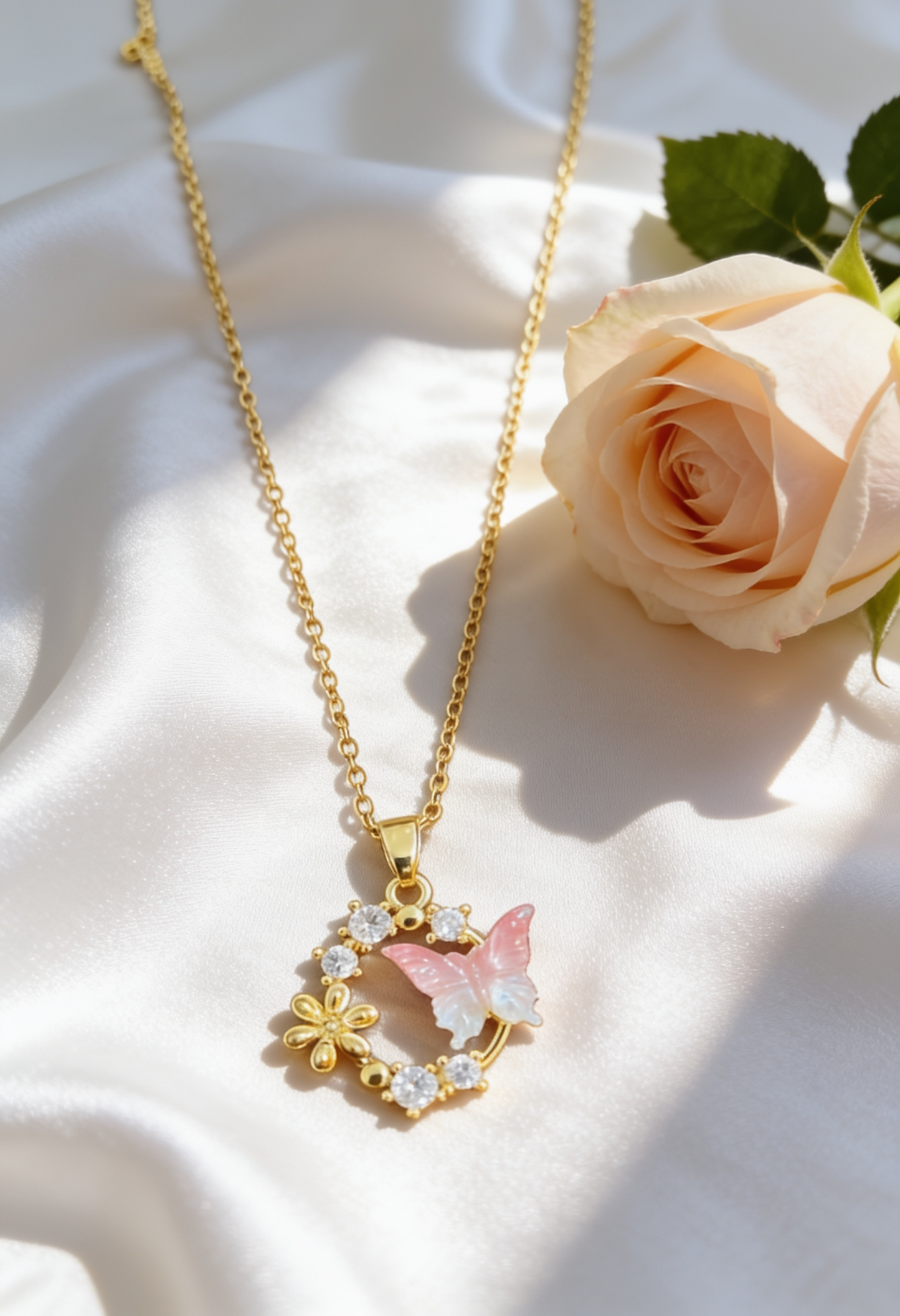 Simple Butterfly Necklace - Stainless Steel