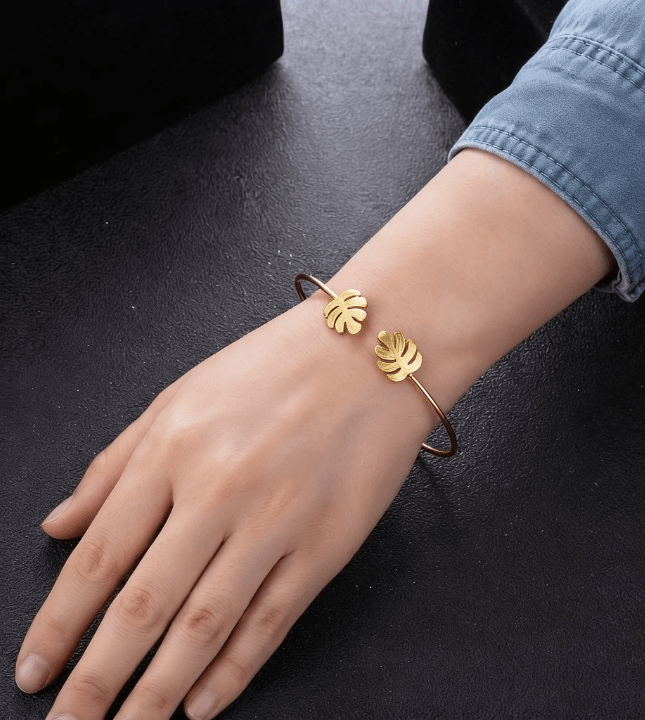 Nature Leaf Bracelet - Gold & Silver Plated