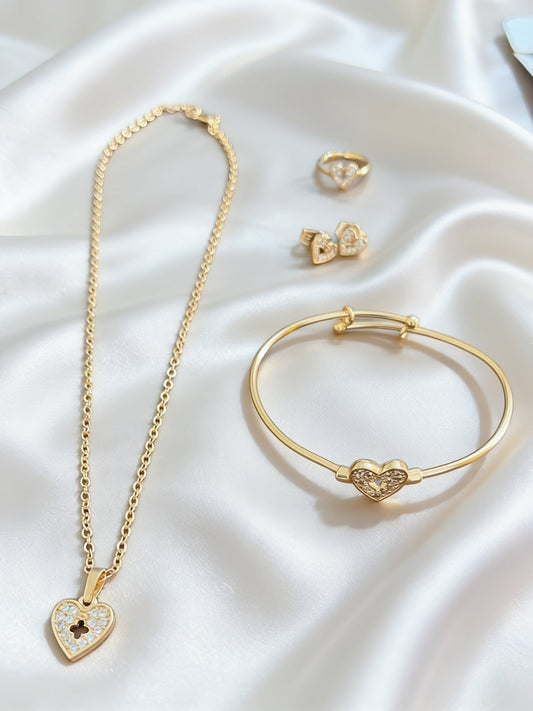 Simple Heart Kids Set - Stainless Steel