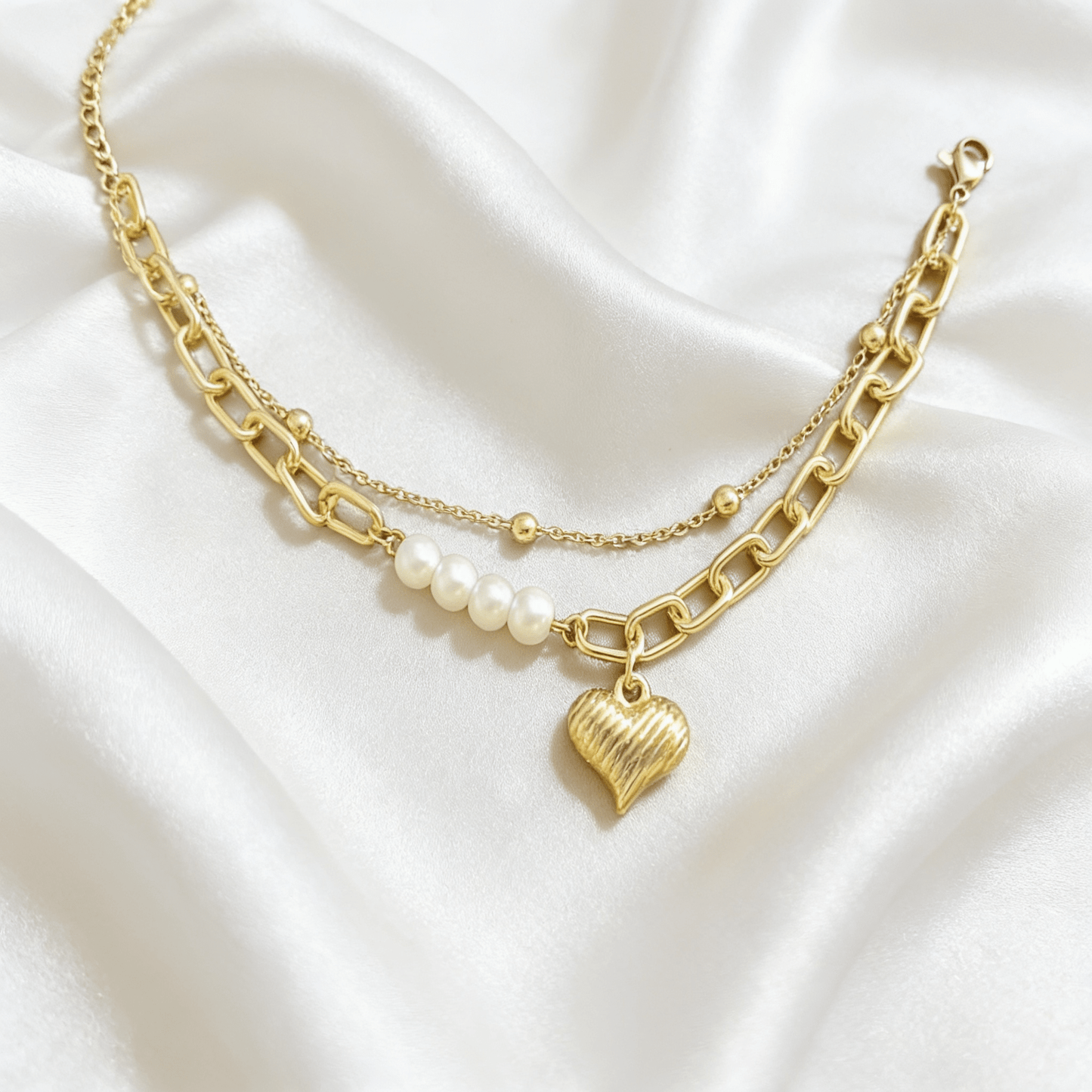 Heart Anklet - Stainless Steel