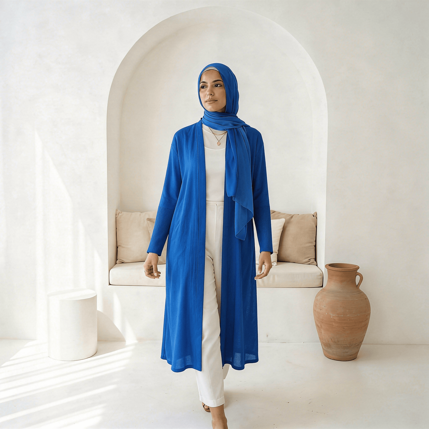 Effortless Chic Cardigan - Crinkle Linen Slim Fit