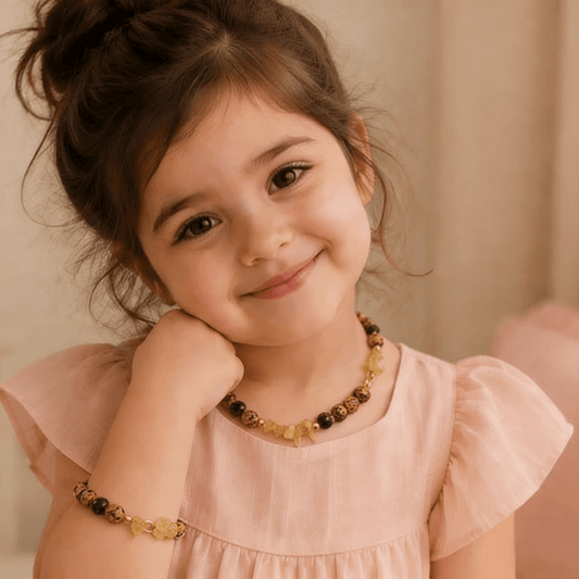 Lara Kids Set - Alabaster And Crystal Stone