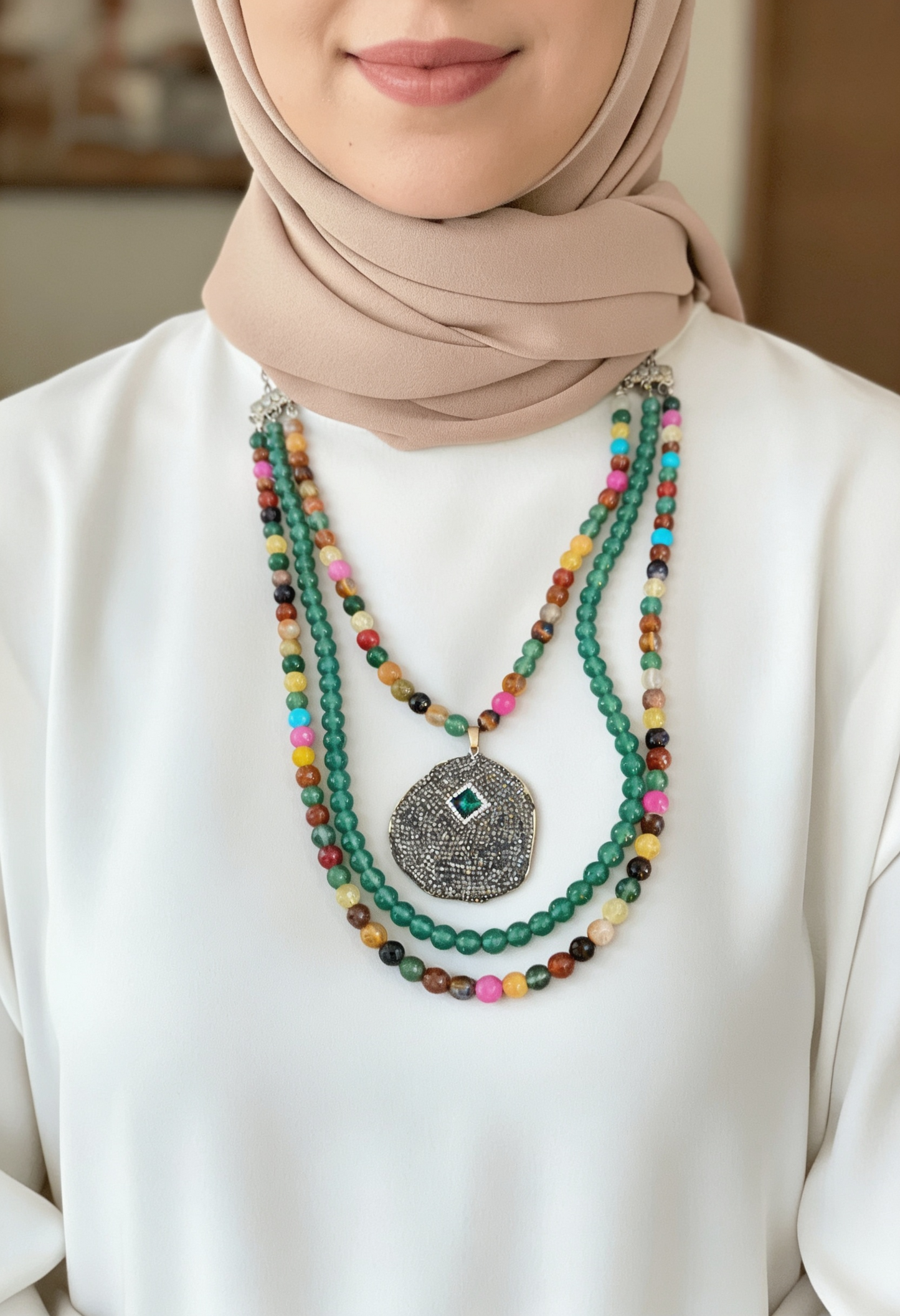 Waad Necklace - Agate Stones