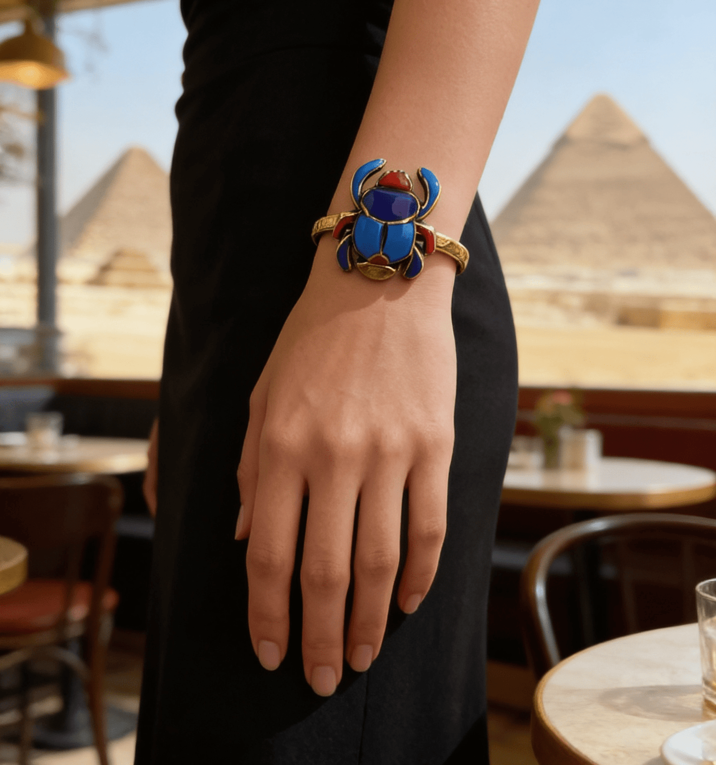 Ancient Scarab Bangle - Pure Copper