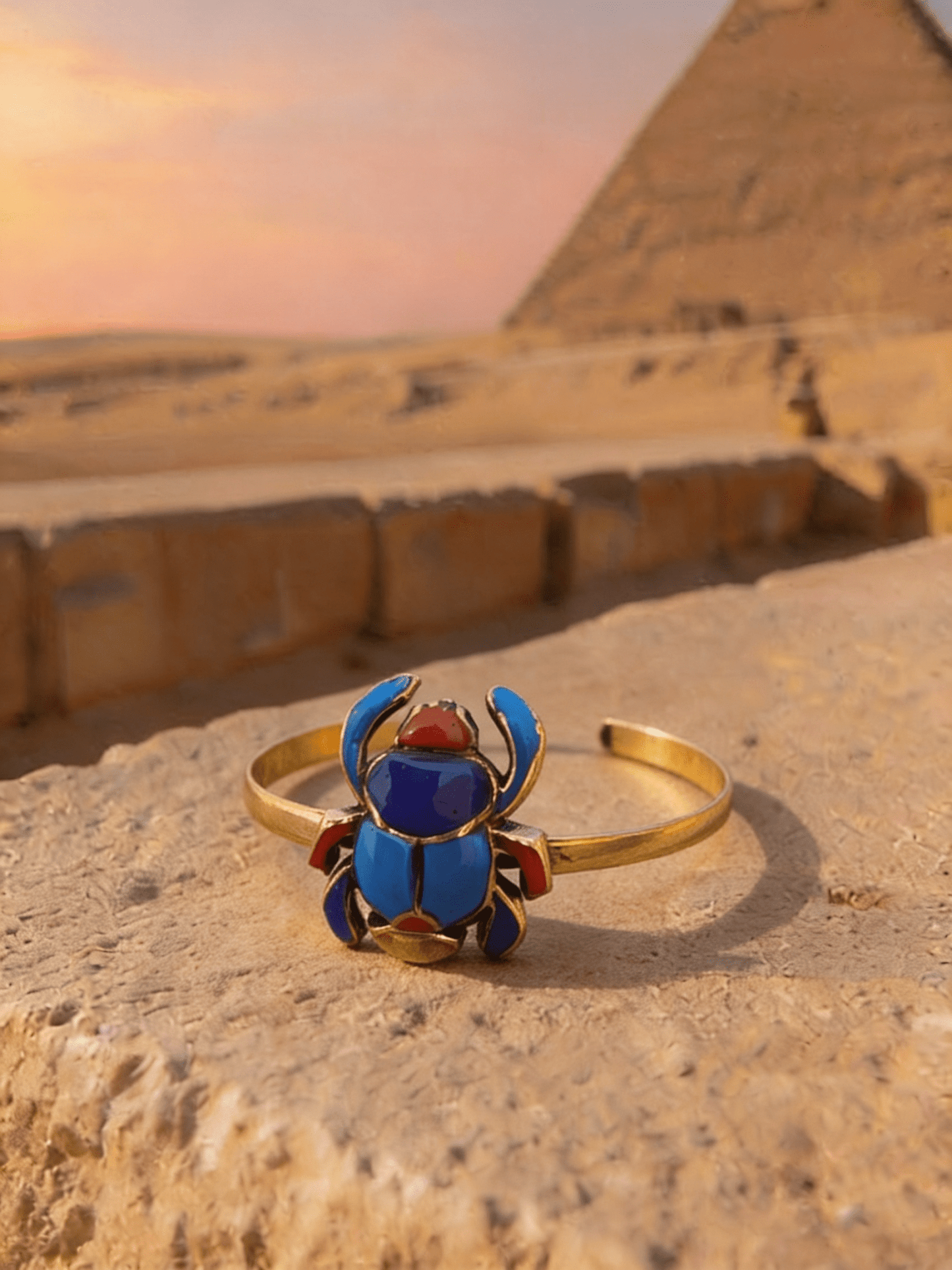 Ancient Scarab Bangle - Pure Copper