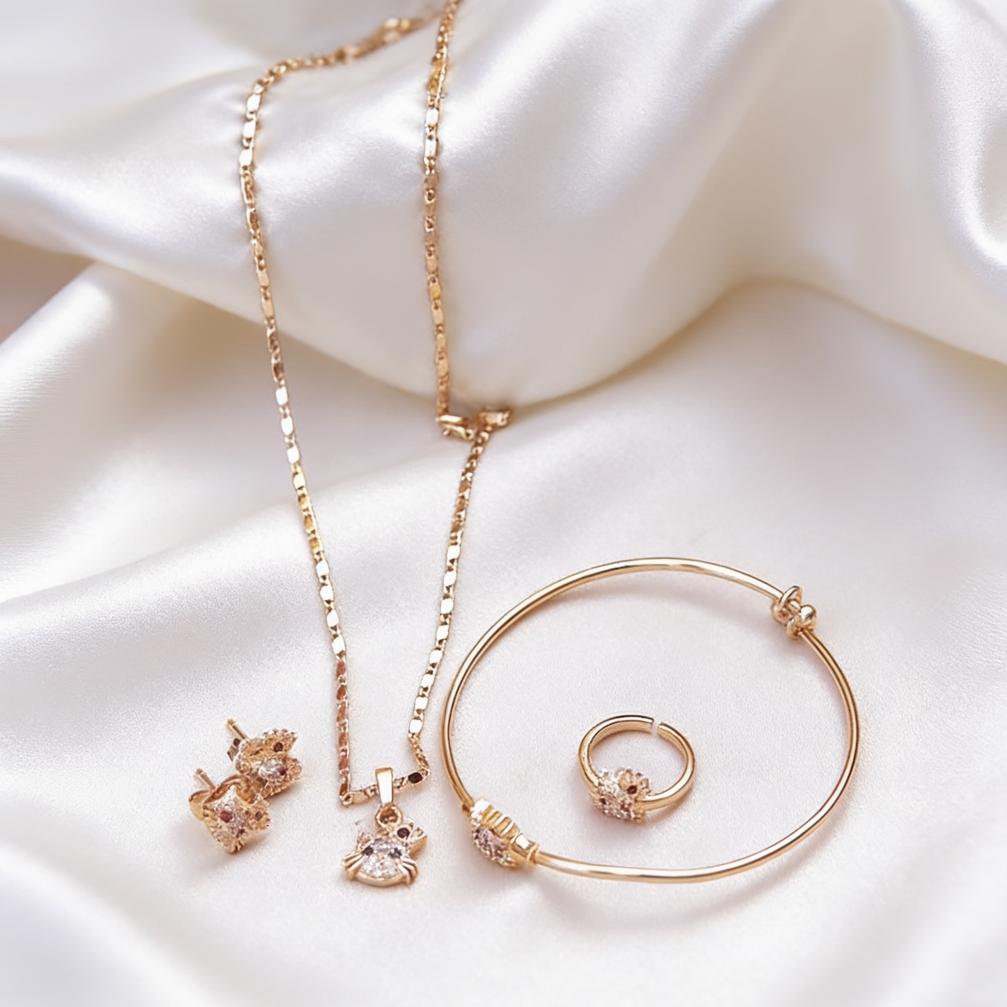 Cute Kitty Kids Set - Stainless Steel