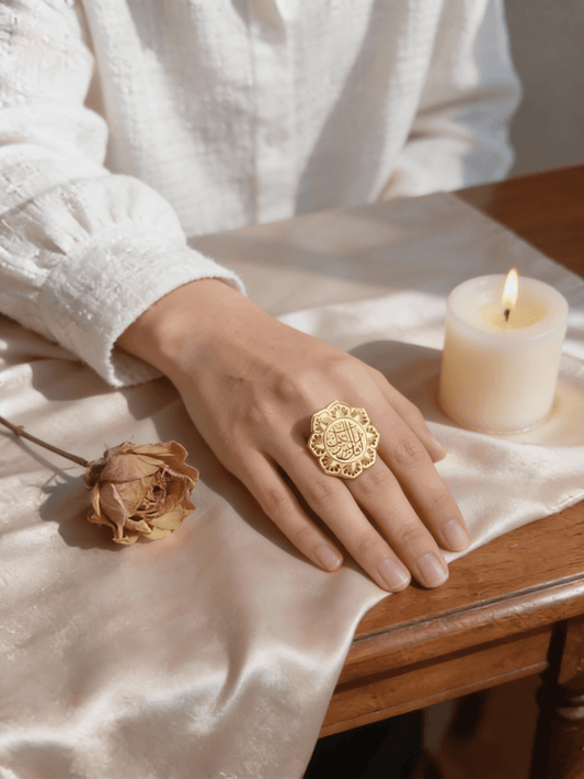 خاتم حافظ - مطلي بالذهب