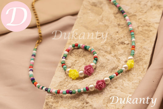 Sandy Kids Set - Beads And Pearl Stone