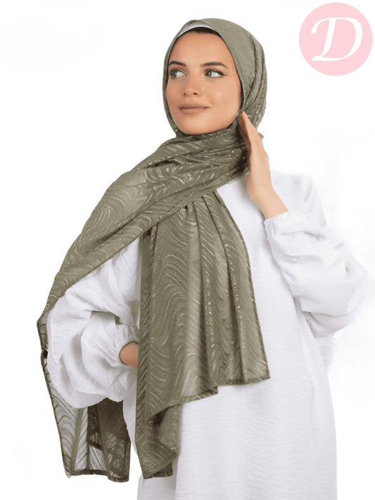 Shiny Zeina Scarf - Kuwaiti Comfort Light Lycra