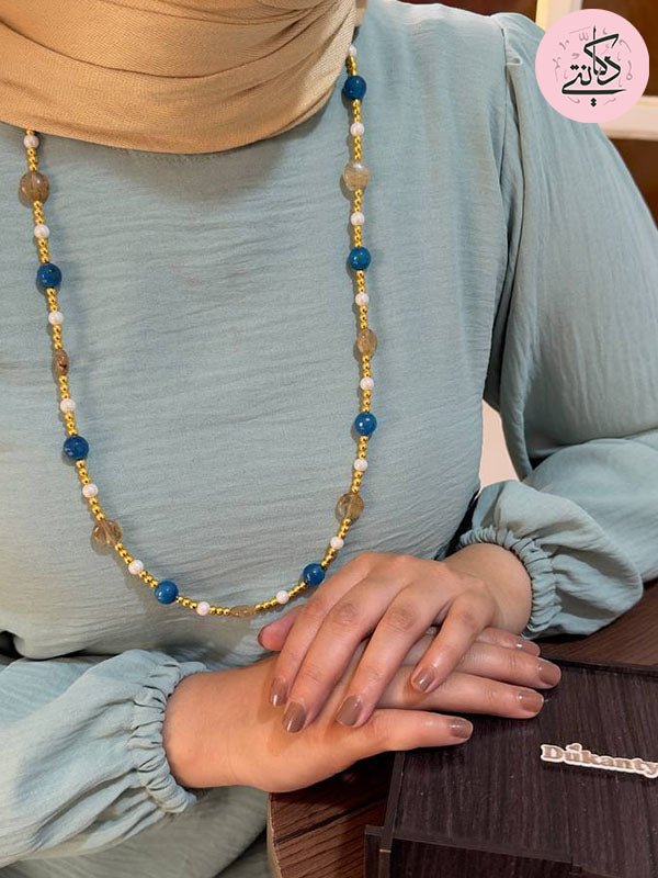 Losiana Simple Necklace - Agate And Pearl Stones