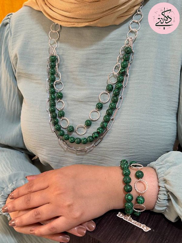 Ashwa Elegant Set - Malachite Stones