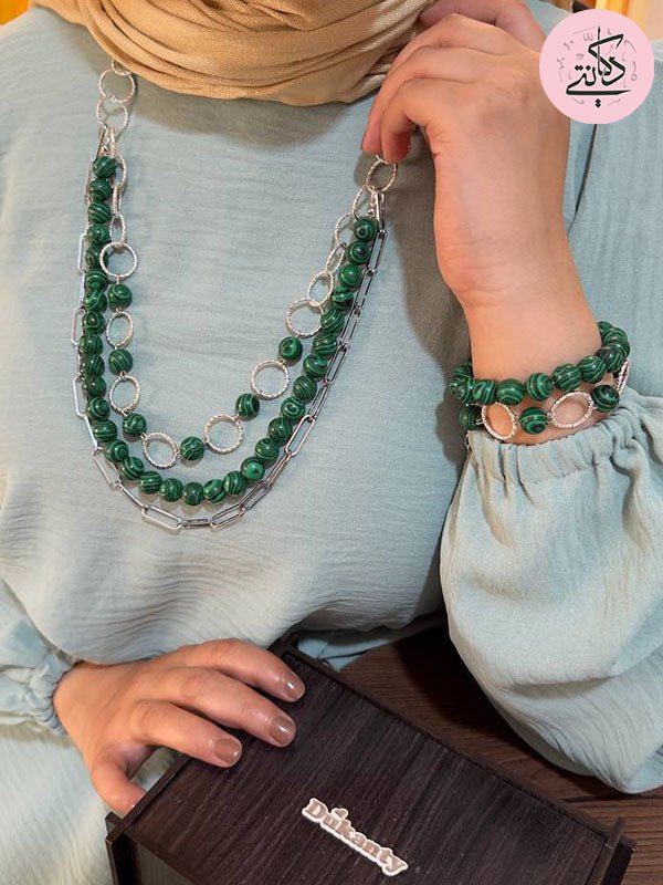 Ashwa Elegant Set - Malachite Stones