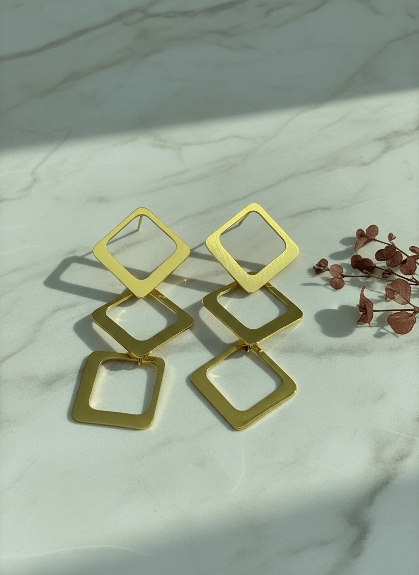 Squared Earrings - Stainless Steel