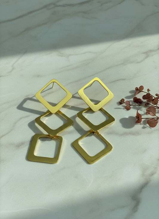 Squared Earrings - Stainless Steel
